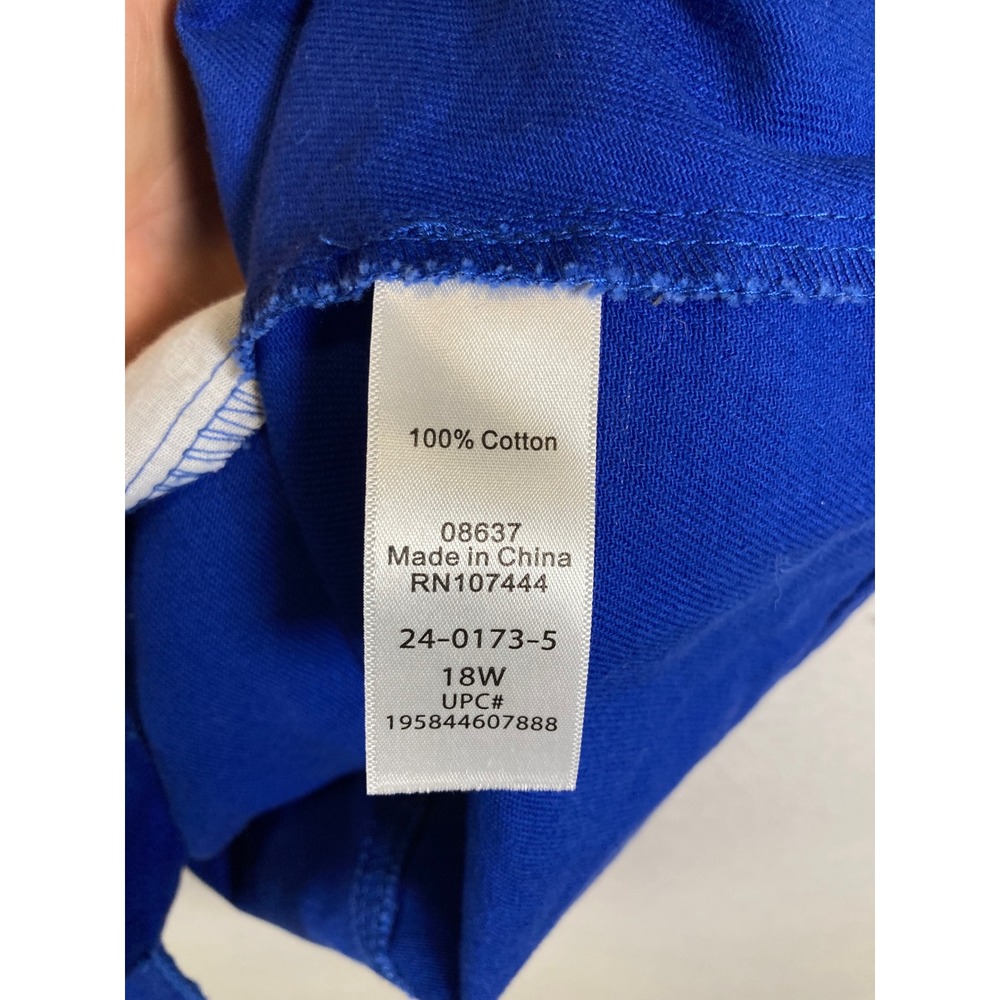 Vibrant Jessica London Womens 18W Cobalt Blue Cotton Longline‎ Chore Jacket - Picture 7 of 11